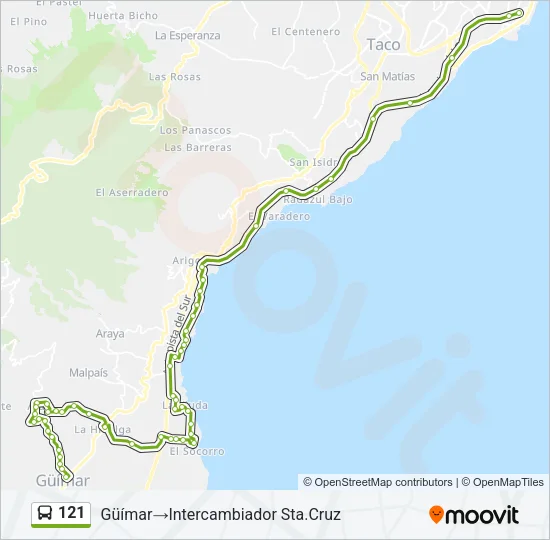 121 Bus Line Map