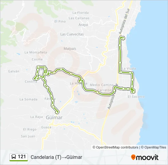 121 Bus Line Map