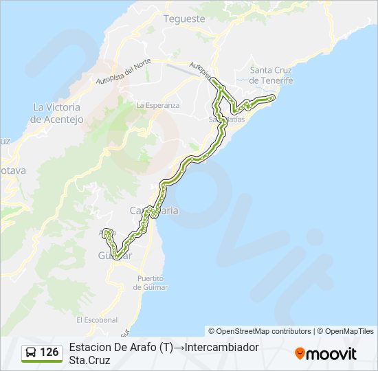 Mapa de 126 de autobús