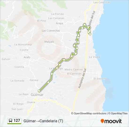 127 Bus Line Map