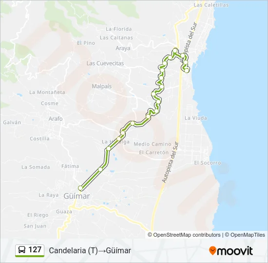 127 Bus Line Map