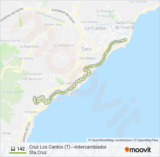 142 Bus Line Map