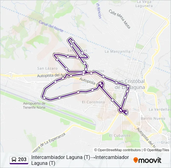 203 Bus Line Map