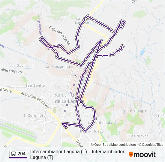 204 Bus Line Map