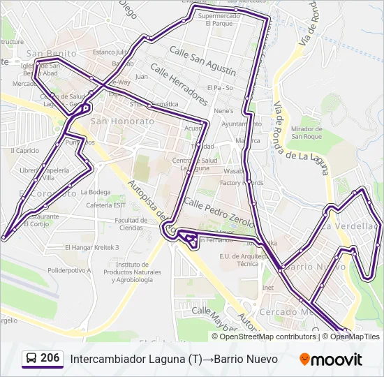 206 Bus Line Map