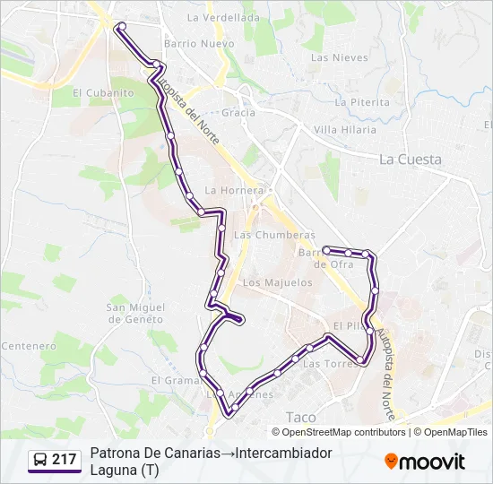 217 Bus Line Map