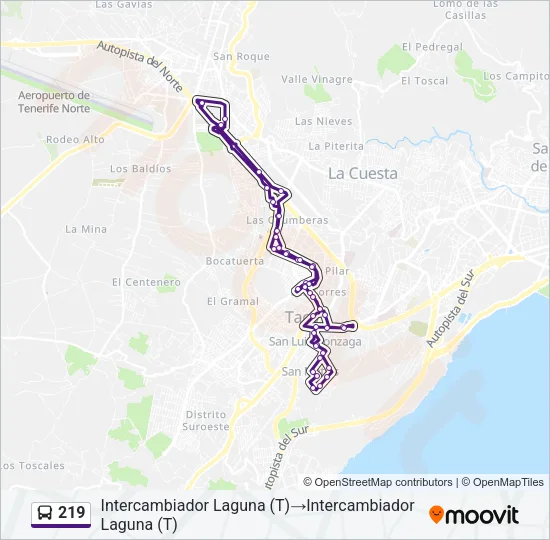 219 Bus Line Map