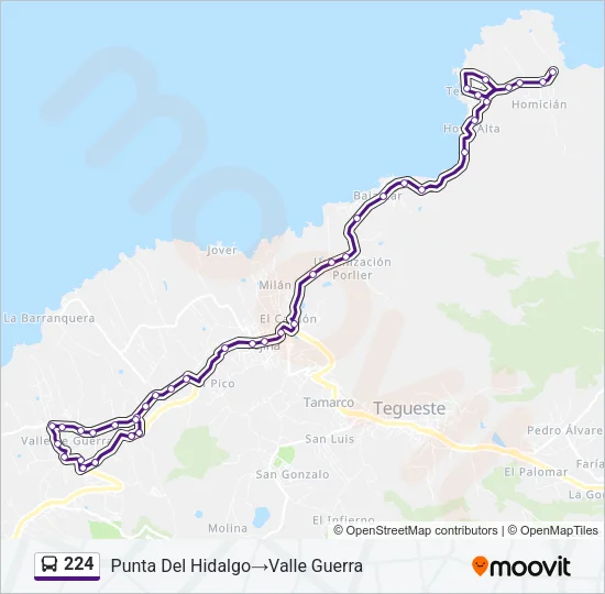 224 Bus Line Map
