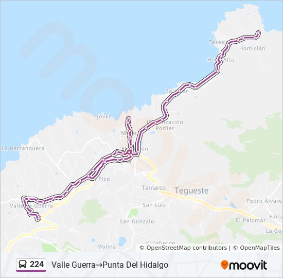 224 bus Line Map