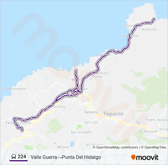 224 Bus Line Map