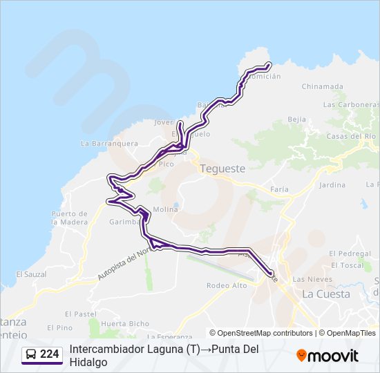 224 bus Line Map