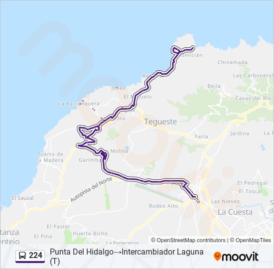 224 bus Line Map