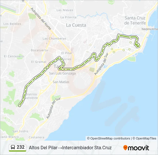 232 Bus Line Map