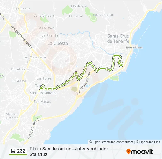 232 Bus Line Map