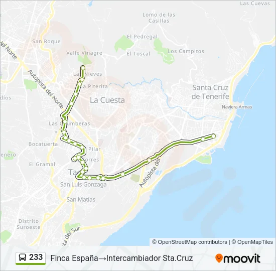 233 Bus Line Map