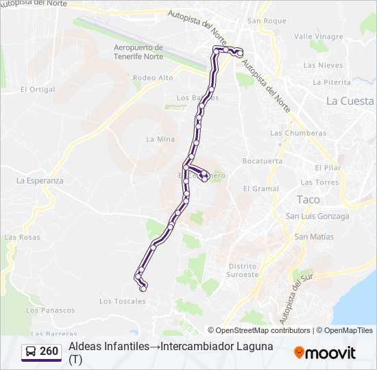 260 bus Line Map