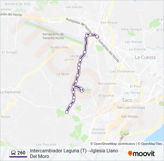 260 Bus Line Map