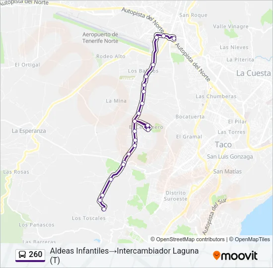 260 Bus Line Map
