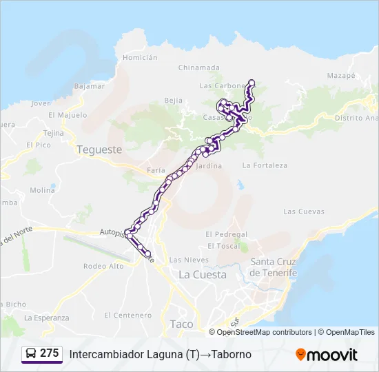 275 Bus Line Map
