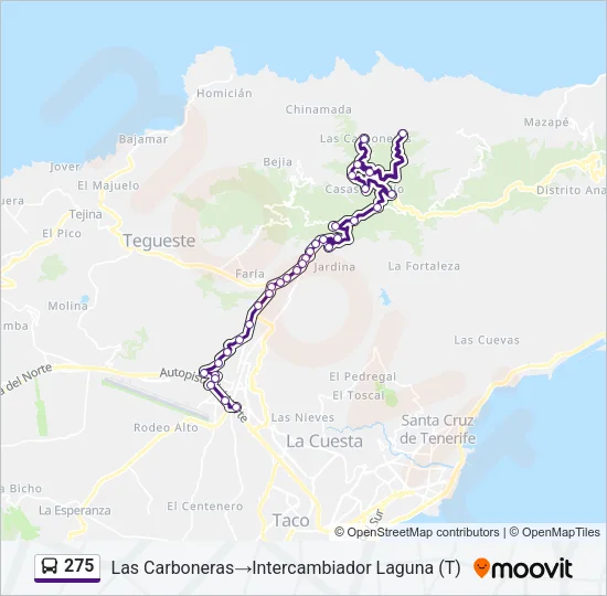 275 Bus Line Map