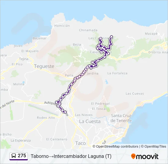 275 Bus Line Map