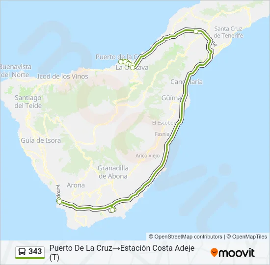 343 Bus Line Map