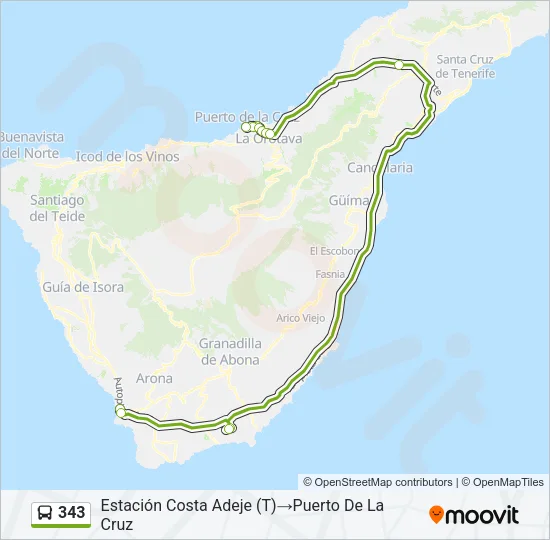 343 Bus Line Map