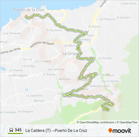 345 Bus Line Map