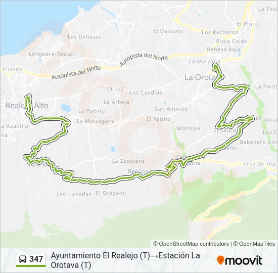 347 Bus Line Map