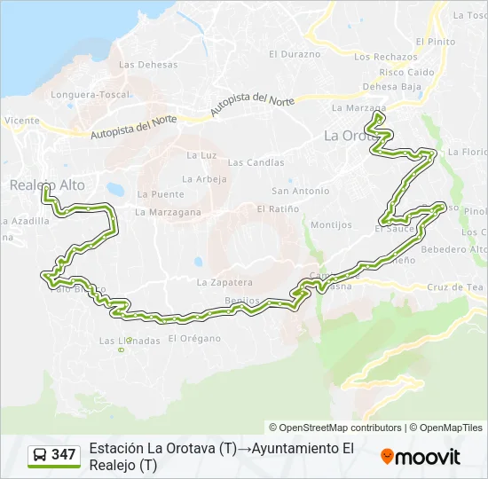 347 Bus Line Map