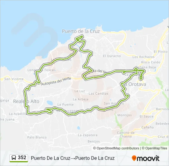 352 Bus Line Map