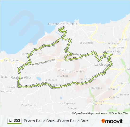 353 Bus Line Map