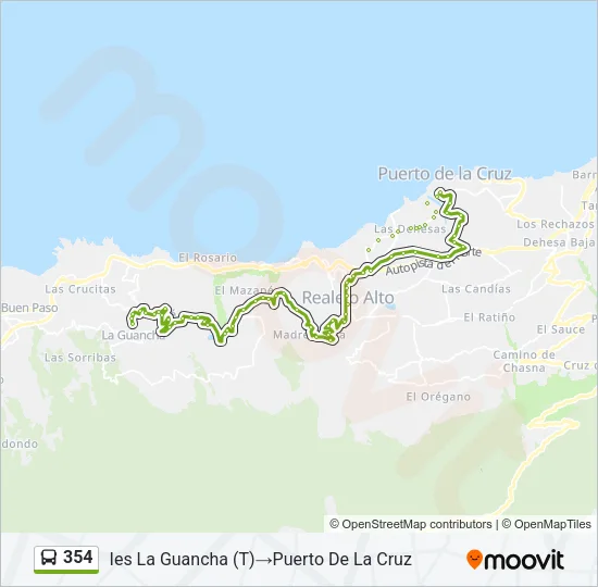 354 Bus Line Map