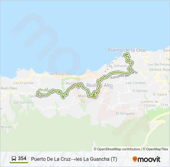 354 Bus Line Map