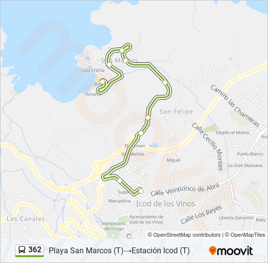 362 bus Mapa de línia