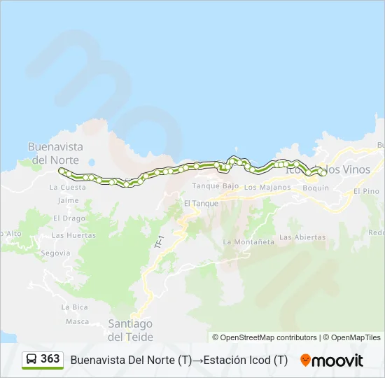 363 Bus Line Map