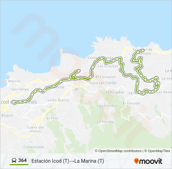 364 Bus Line Map