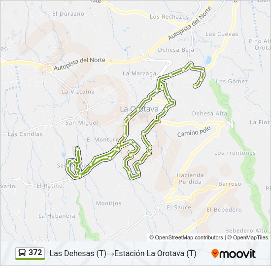 372 bus Line Map