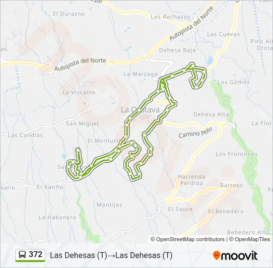 372 Bus Line Map
