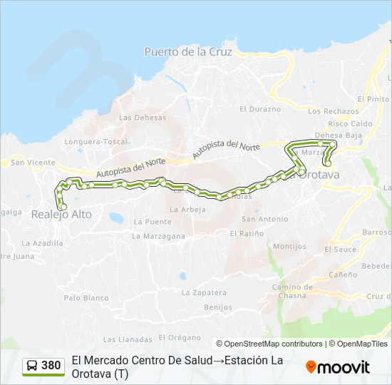 380 Bus Line Map