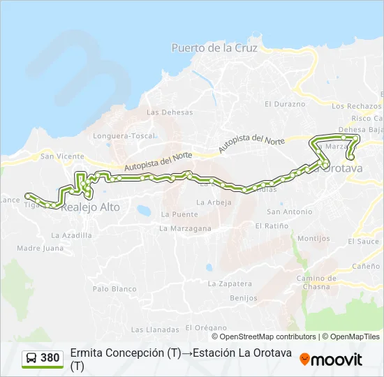 380 Bus Line Map