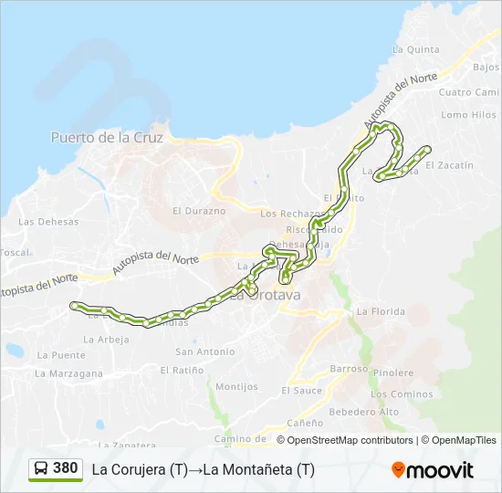 380 Bus Line Map
