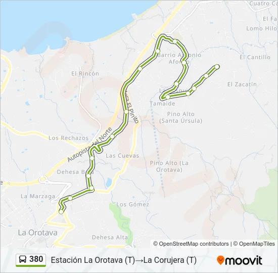 380 Bus Line Map
