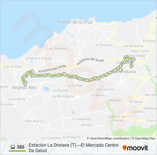 380 Bus Line Map