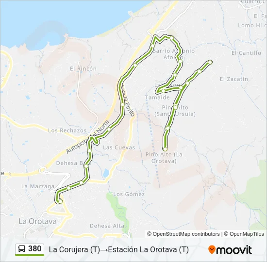 380 Bus Line Map