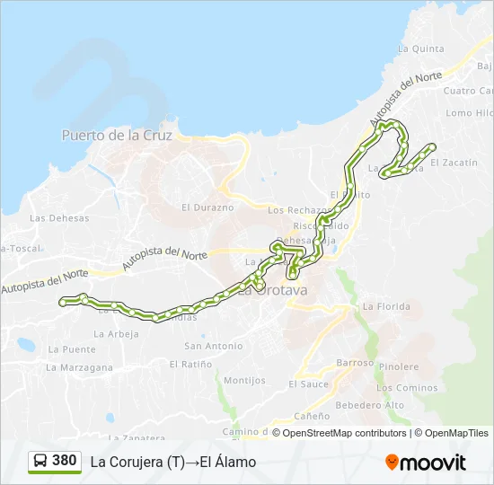380 Bus Line Map