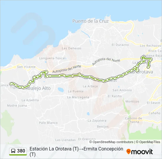 380 Bus Line Map
