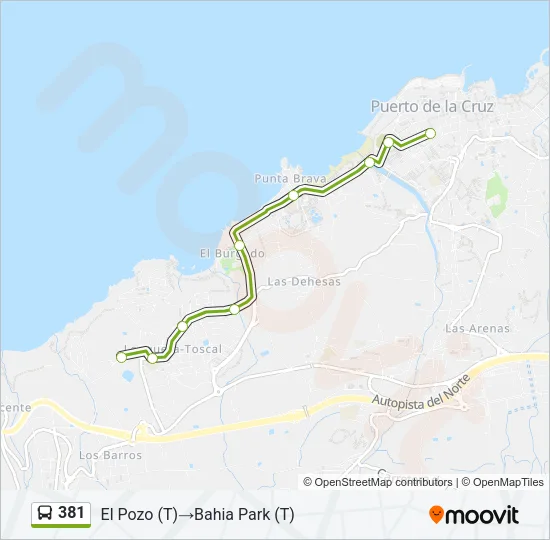 381 Bus Line Map