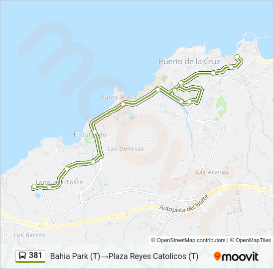 381 Bus Line Map