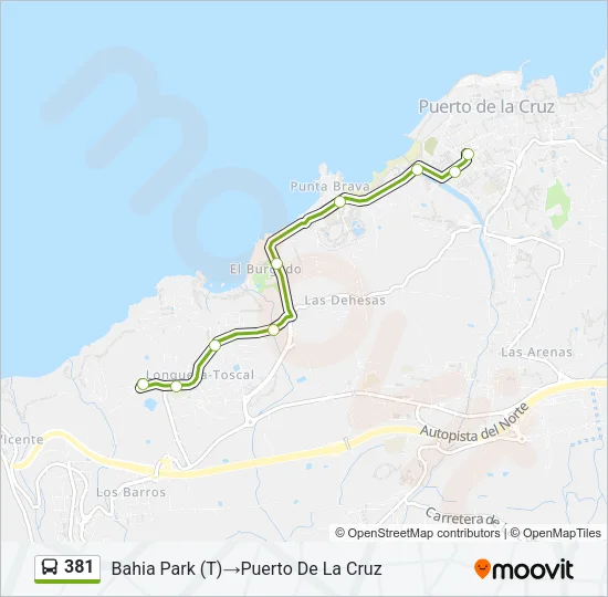 381 Bus Line Map